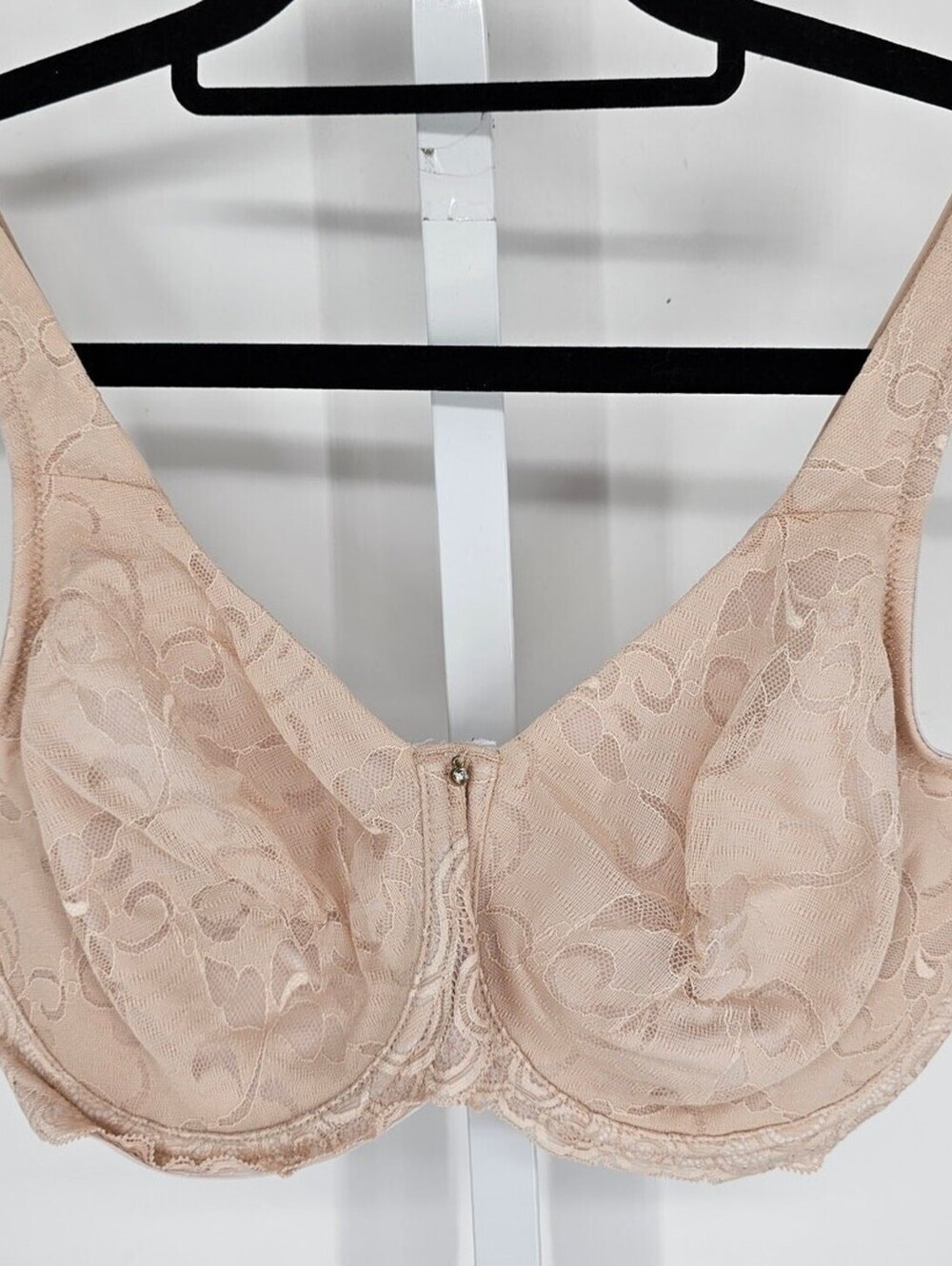 Vintage Bali Womens Sz 36DD Unlined Full Figure T Shirt Bra Beige